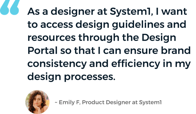 System1 design portal user story