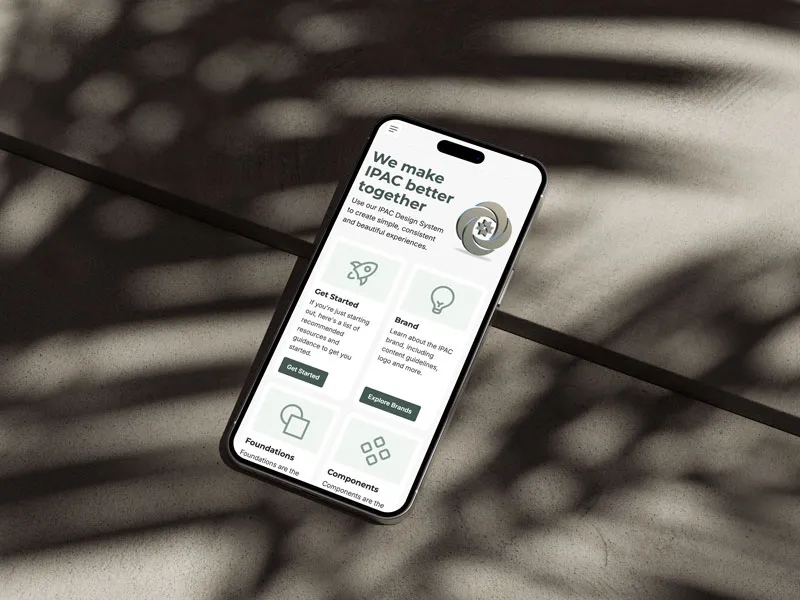 IPAC Design System on a mobile device